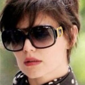 ROGER VIVIER Stylish Black Sunglasses with Gold Accent